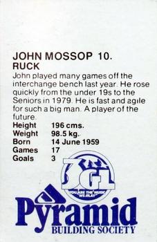1980 Pyramid Geelong Cats #10 John Mossop Back